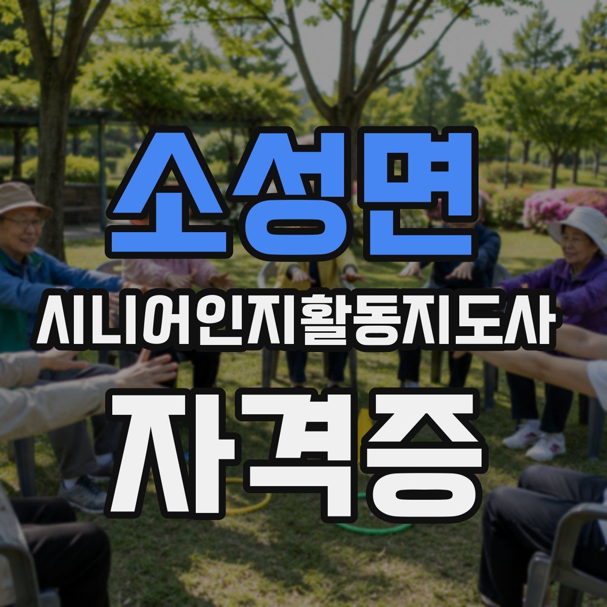 소성면 시니어인지활동지도사 자격증