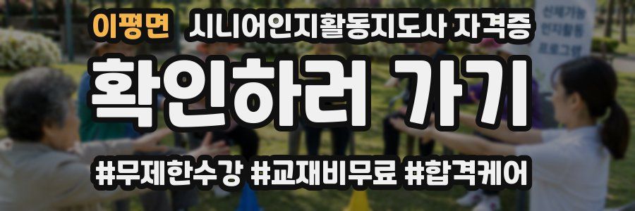 이평면 시니어인지활동지도사 자격증