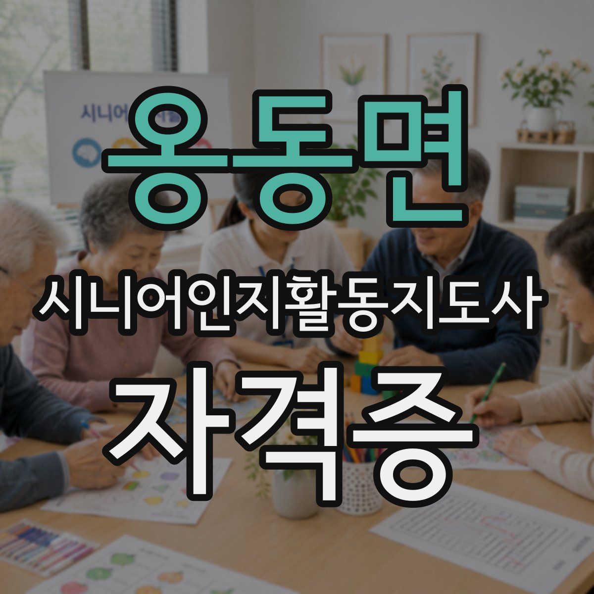 옹동면 시니어인지활동지도사 자격증