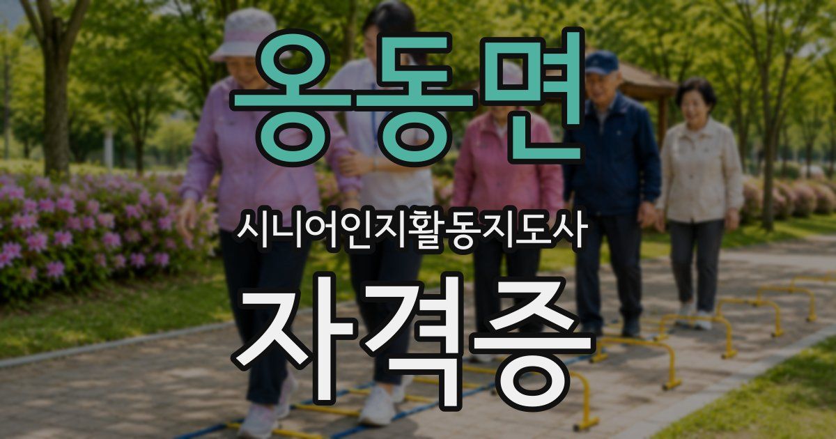 옹동면 시니어인지활동지도사 자격증
