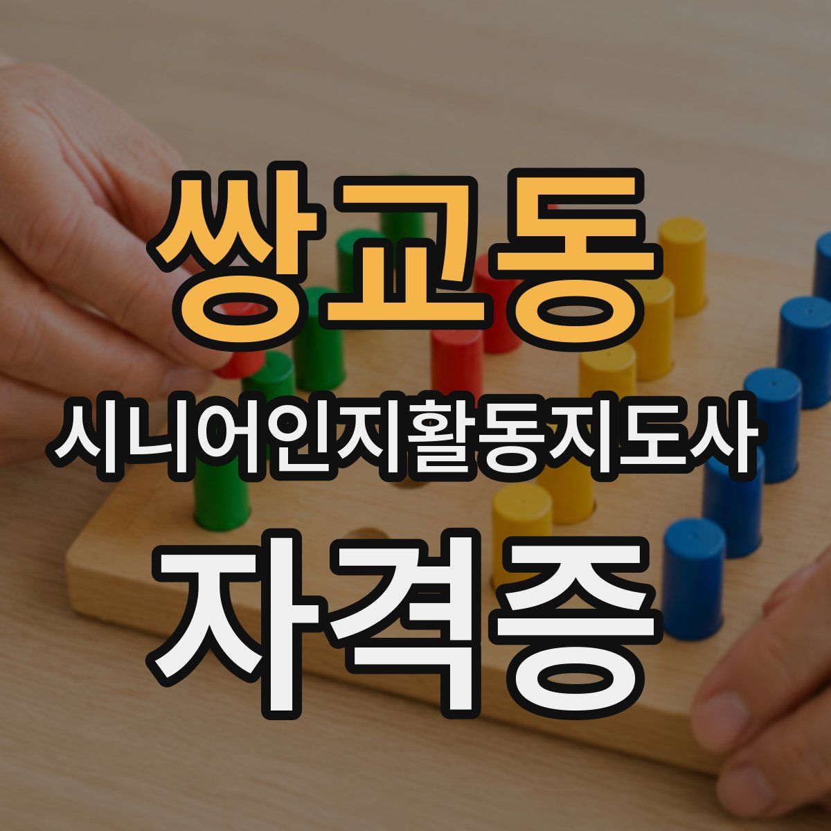 쌍교동 시니어인지활동지도사 자격증