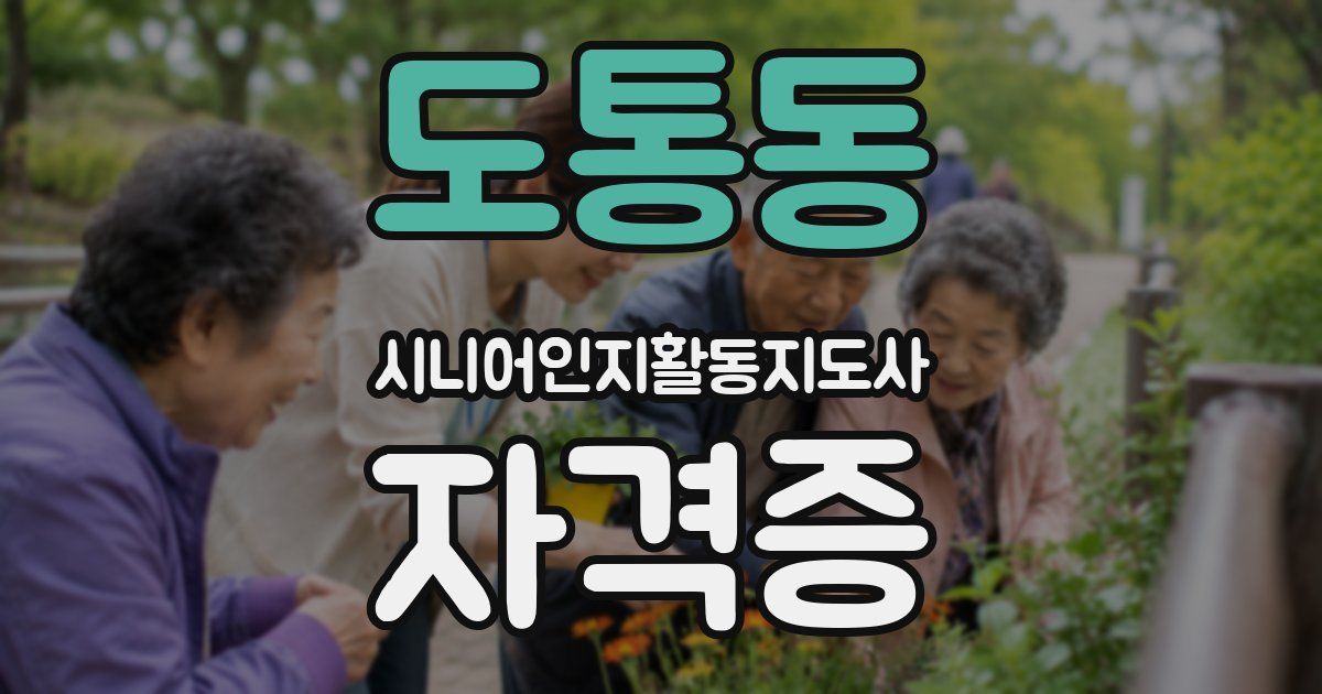 도통동 시니어인지활동지도사 자격증
