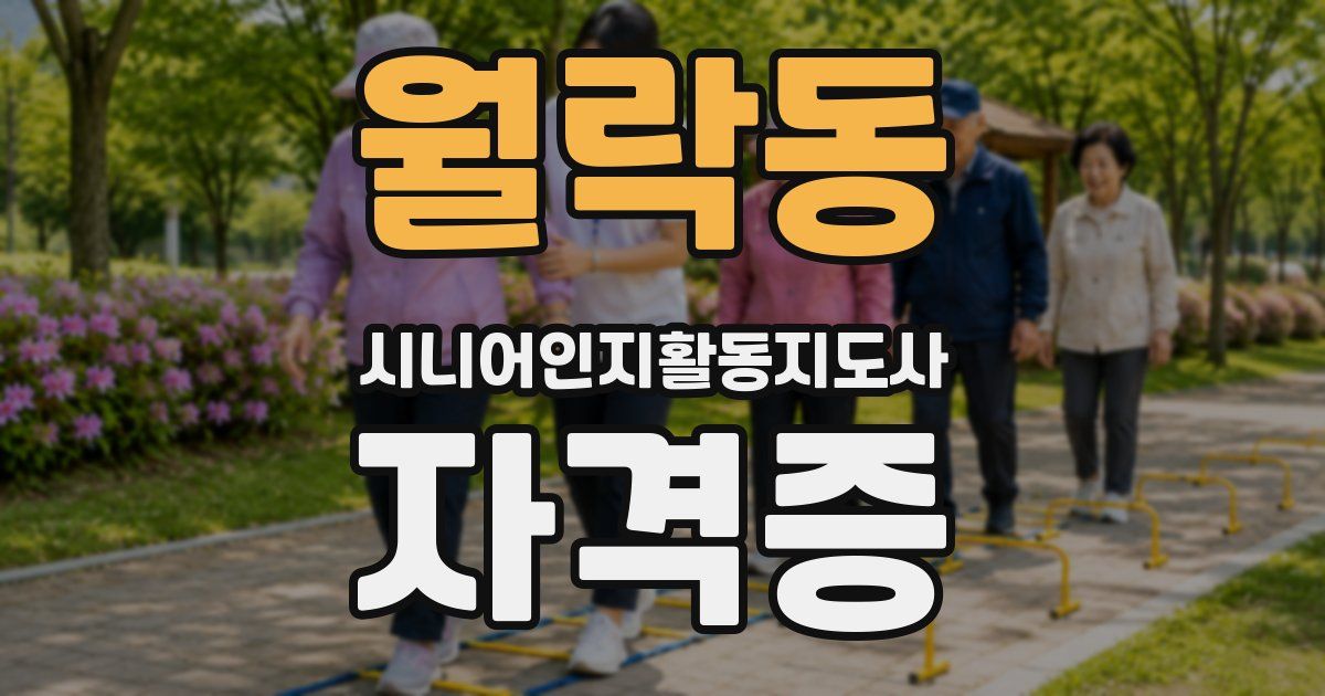 월락동 시니어인지활동지도사 자격증