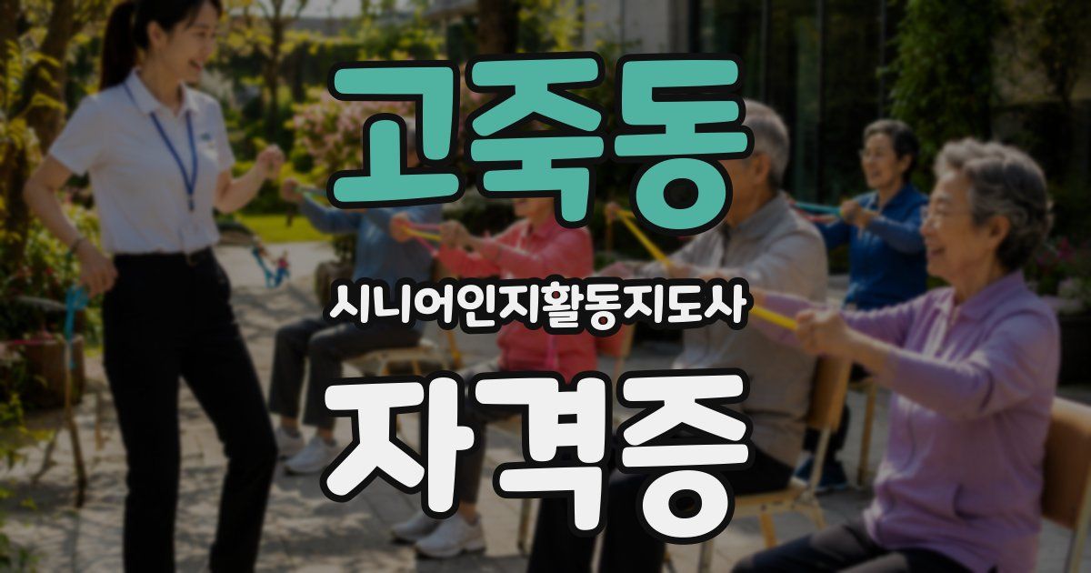 고죽동 시니어인지활동지도사 자격증