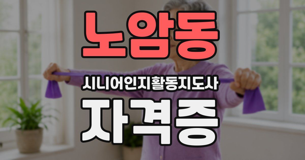 노암동 시니어인지활동지도사 자격증