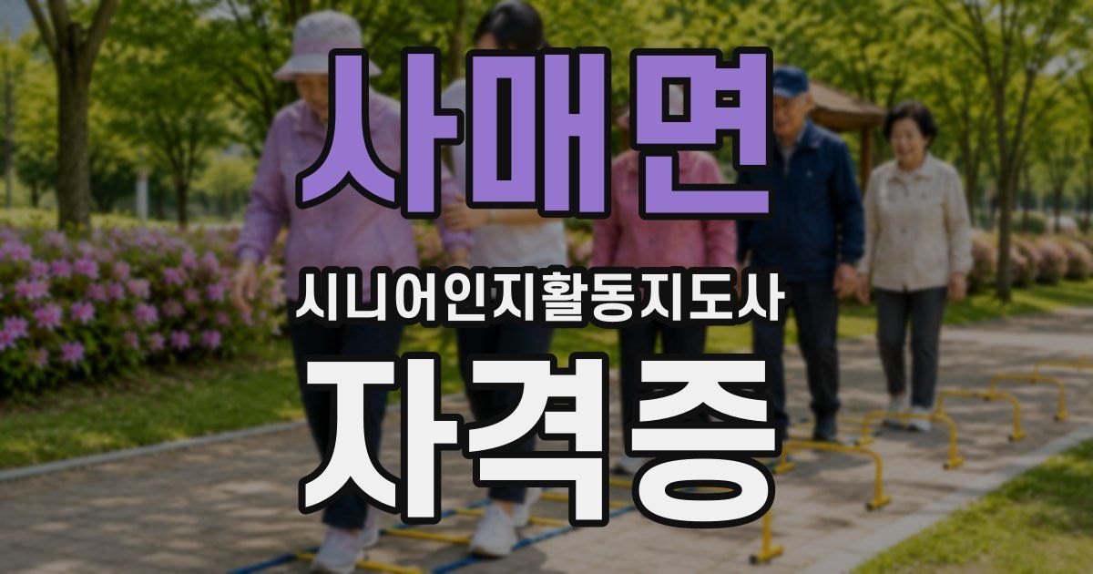 사매면 시니어인지활동지도사 자격증