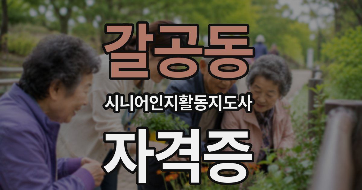 갈공동 시니어인지활동지도사 자격증