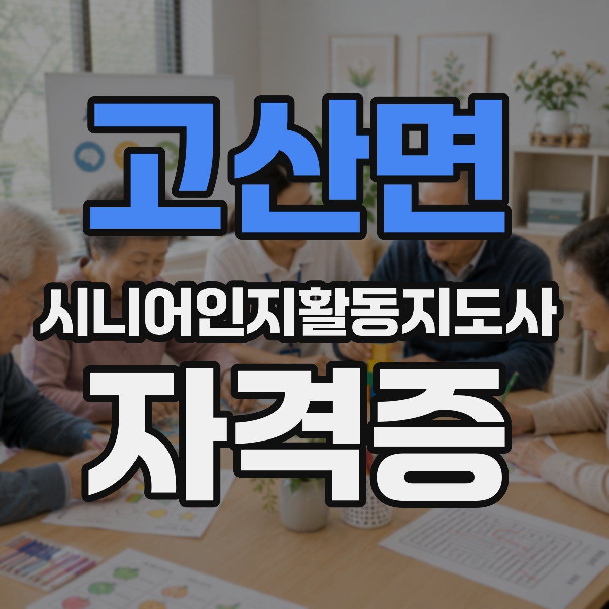 고산면 시니어인지활동지도사 자격증