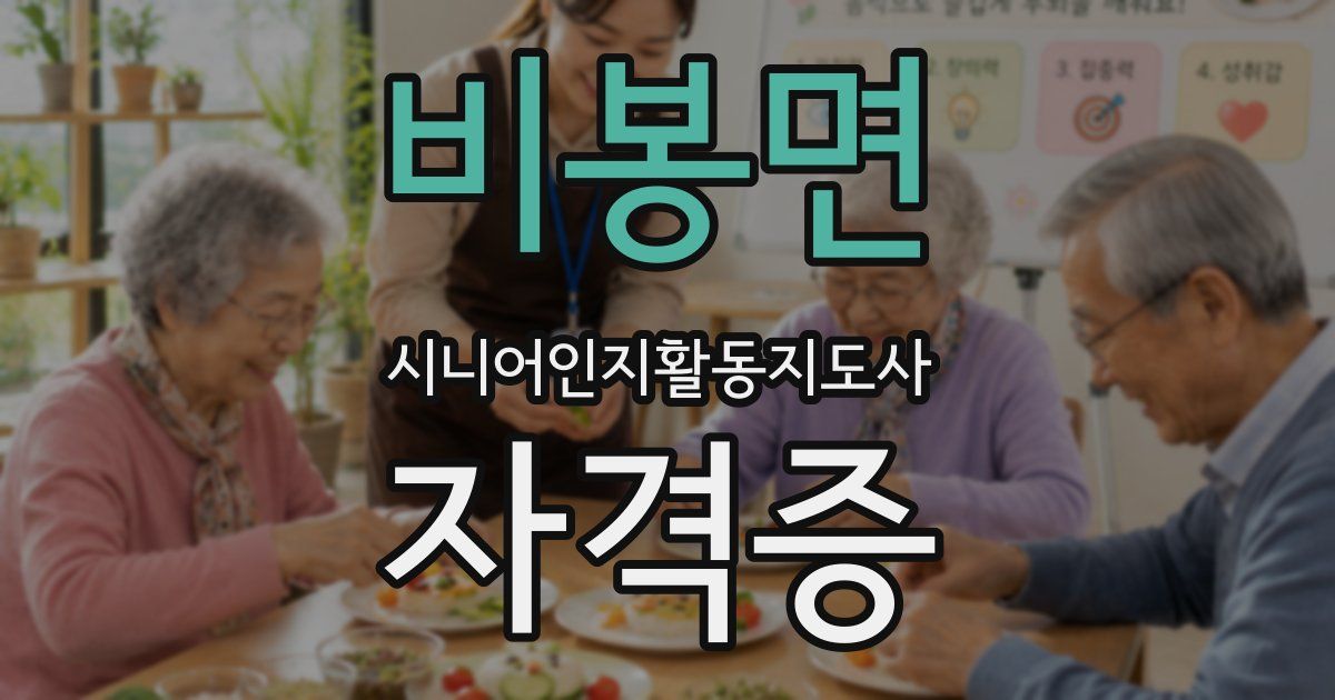 비봉면 시니어인지활동지도사 자격증