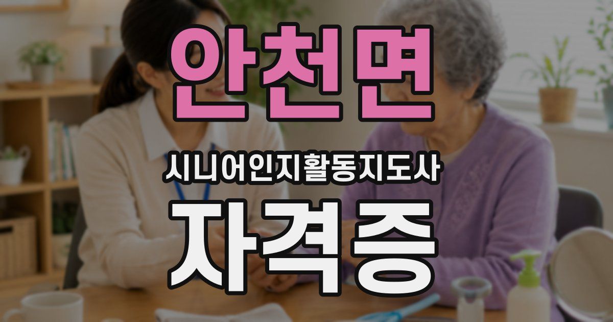 안천면 시니어인지활동지도사 자격증