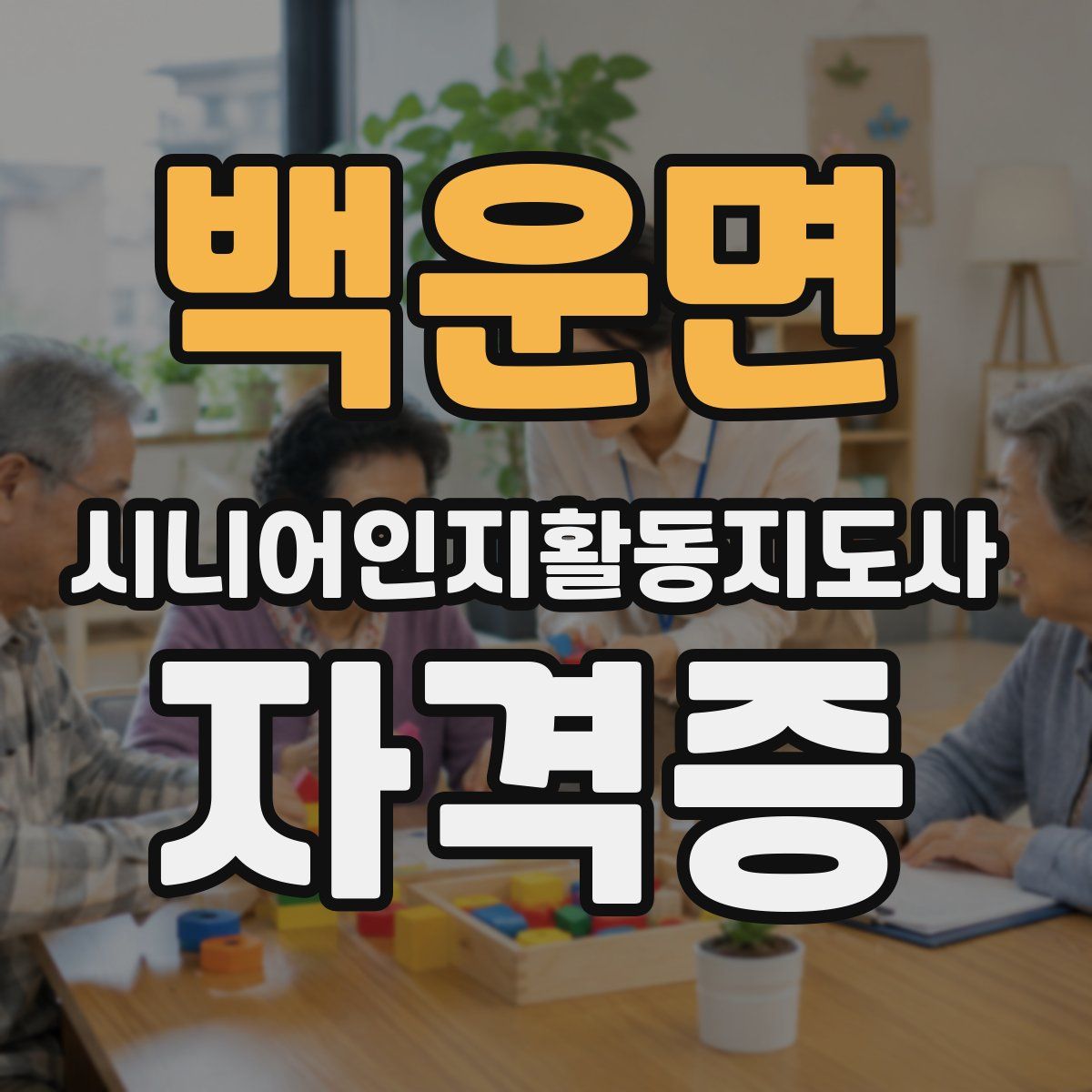 백운면 시니어인지활동지도사 자격증