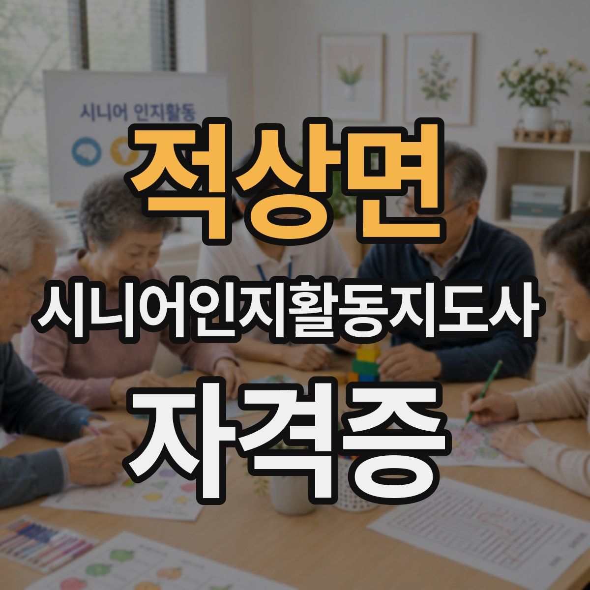 적상면 시니어인지활동지도사 자격증