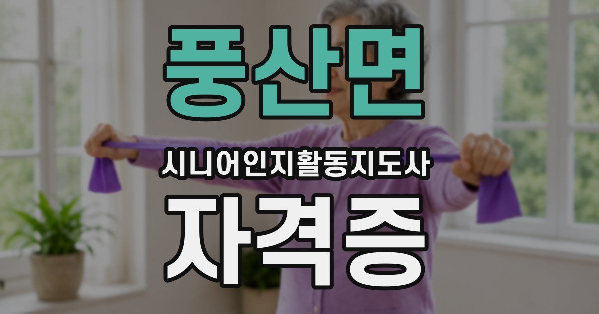 풍산면 시니어인지활동지도사 자격증