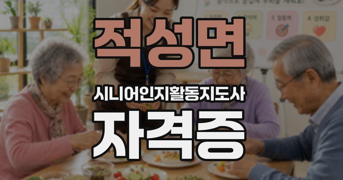 적성면 시니어인지활동지도사 자격증