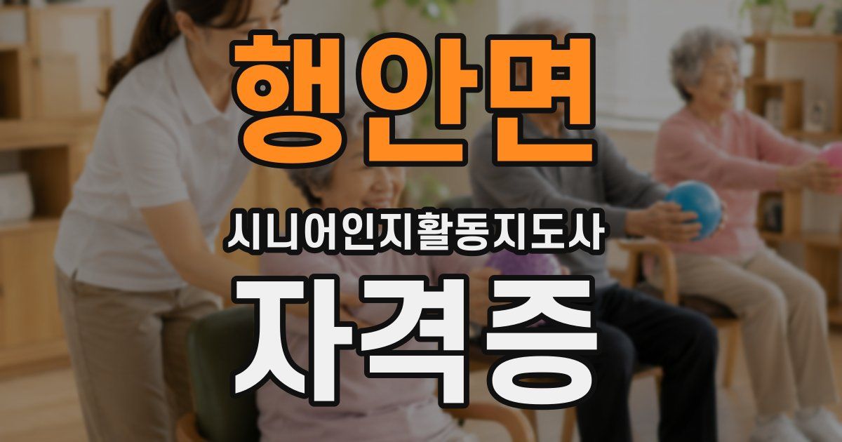행안면 시니어인지활동지도사 자격증