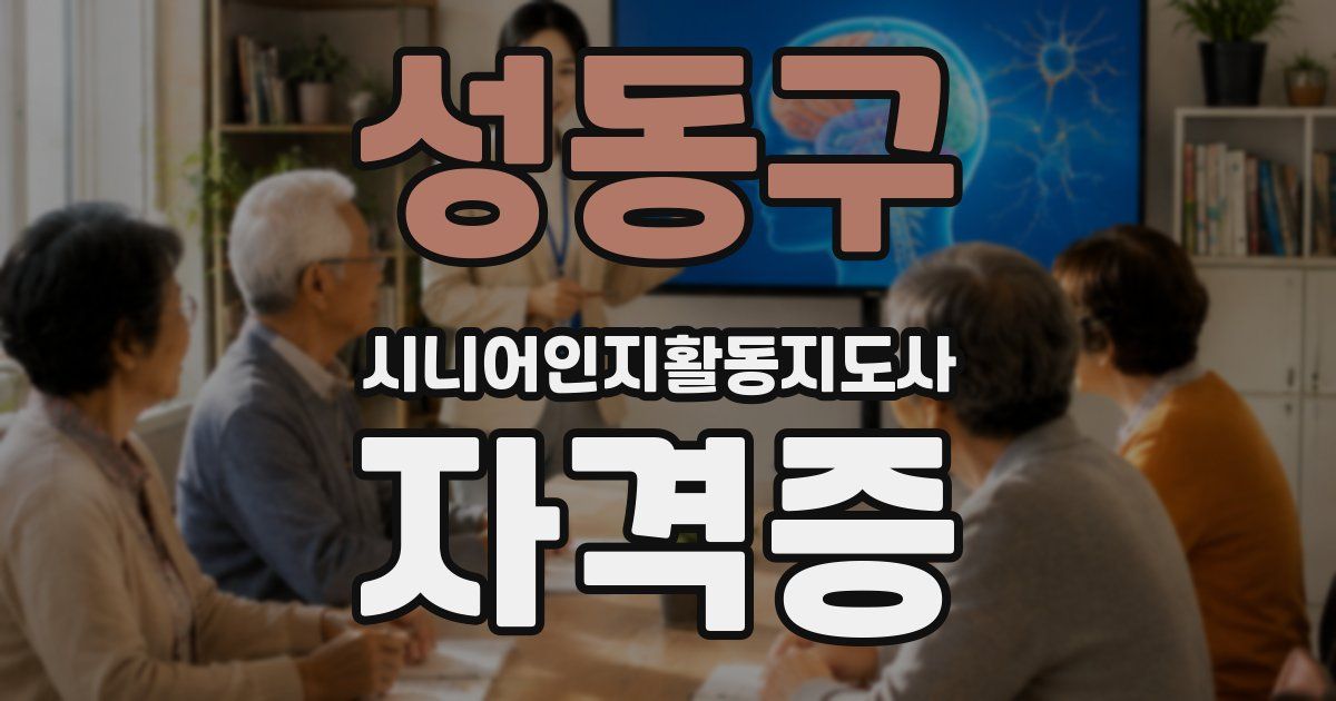 성동구 시니어인지활동지도사 자격증