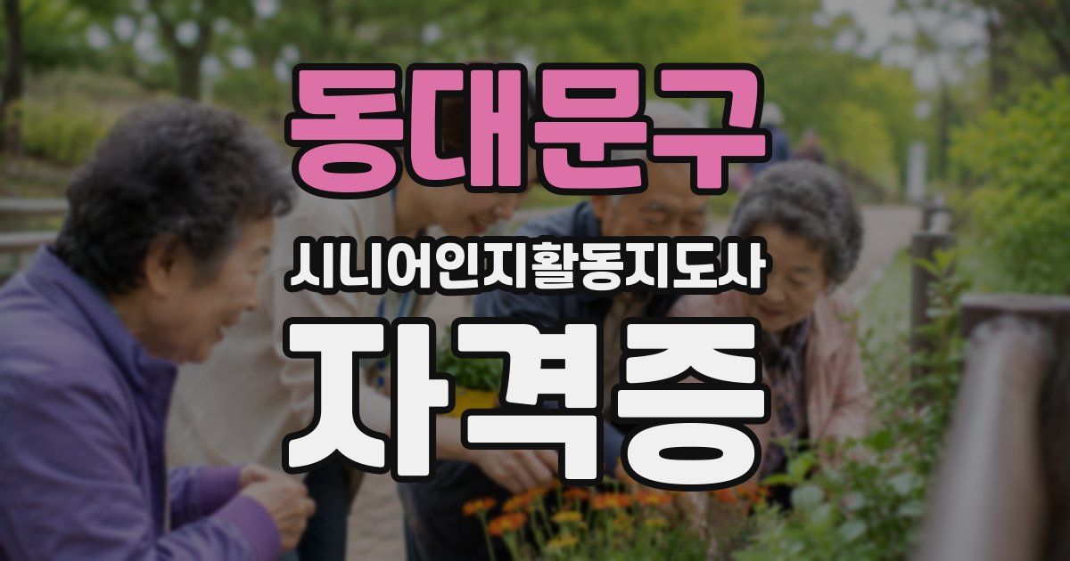 동대문구 시니어인지활동지도사 자격증
