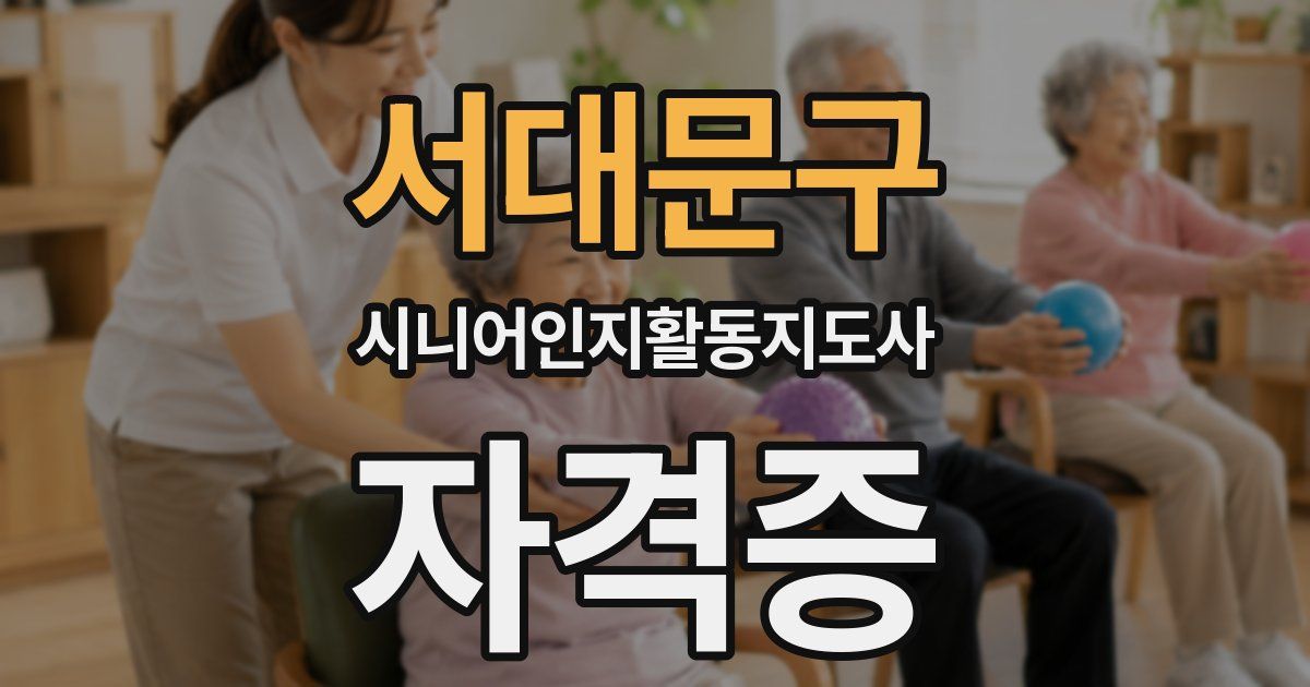 서대문구 시니어인지활동지도사 자격증