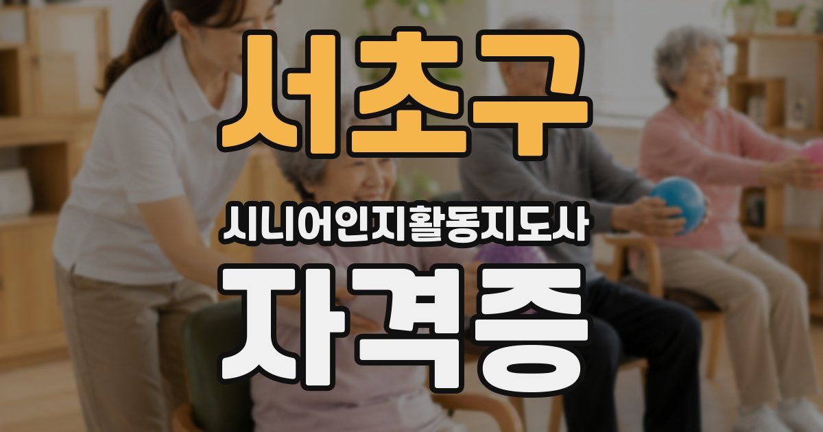 서초구 시니어인지활동지도사 자격증