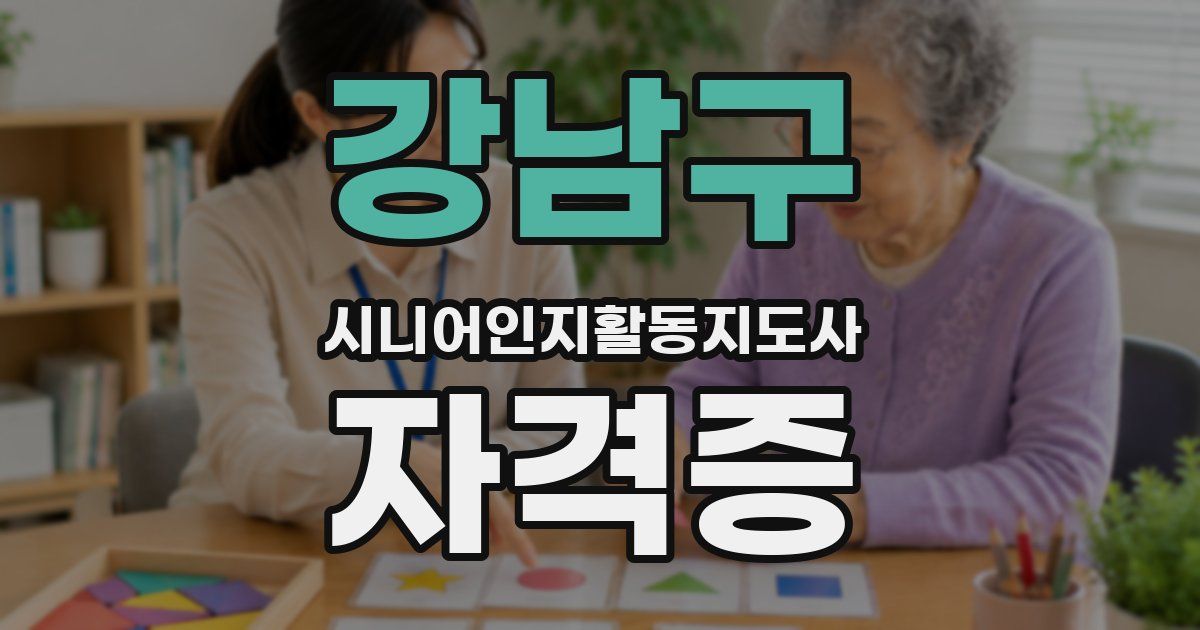 강남구 시니어인지활동지도사 자격증