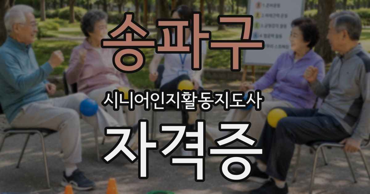 송파구 시니어인지활동지도사 자격증