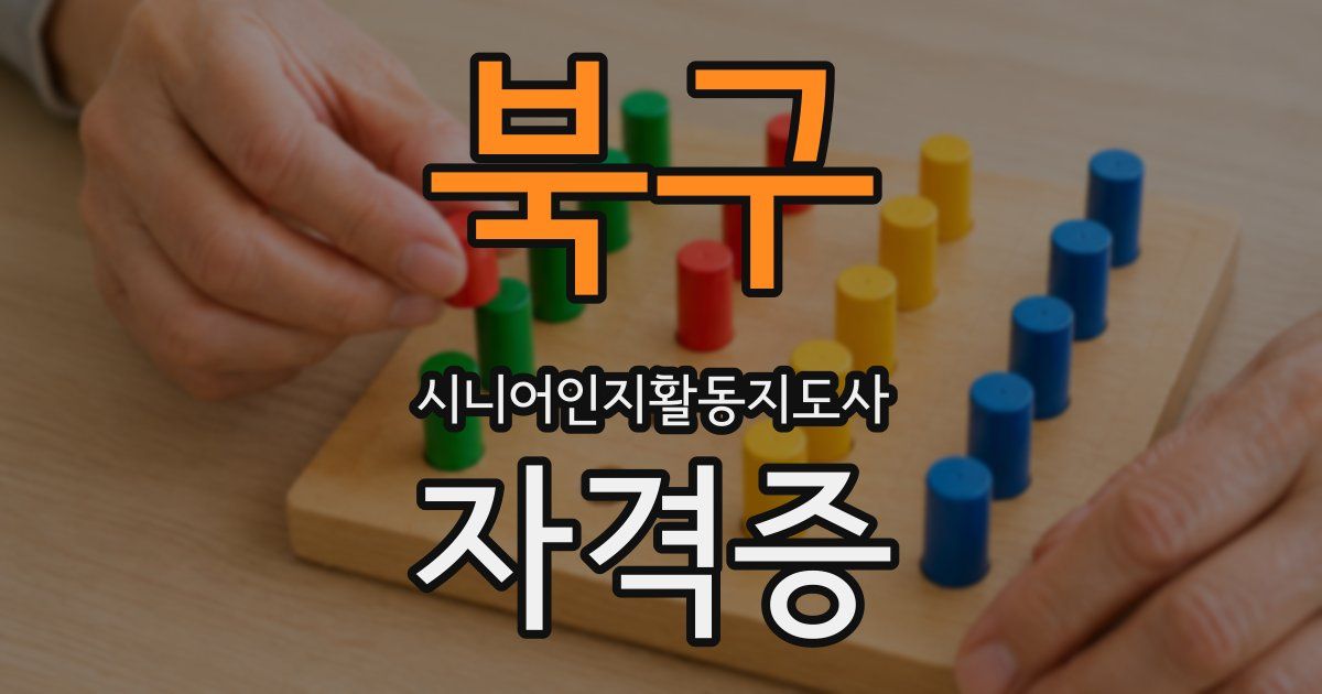 북구 시니어인지활동지도사 자격증