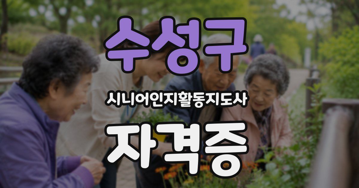 수성구 시니어인지활동지도사 자격증