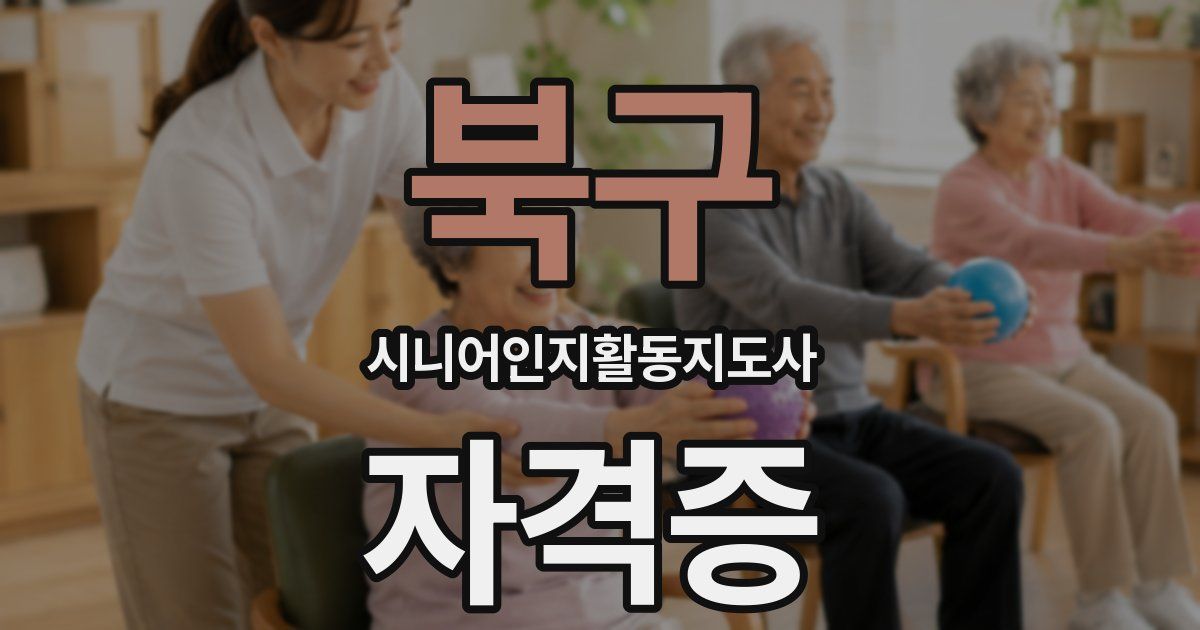 북구 시니어인지활동지도사 자격증