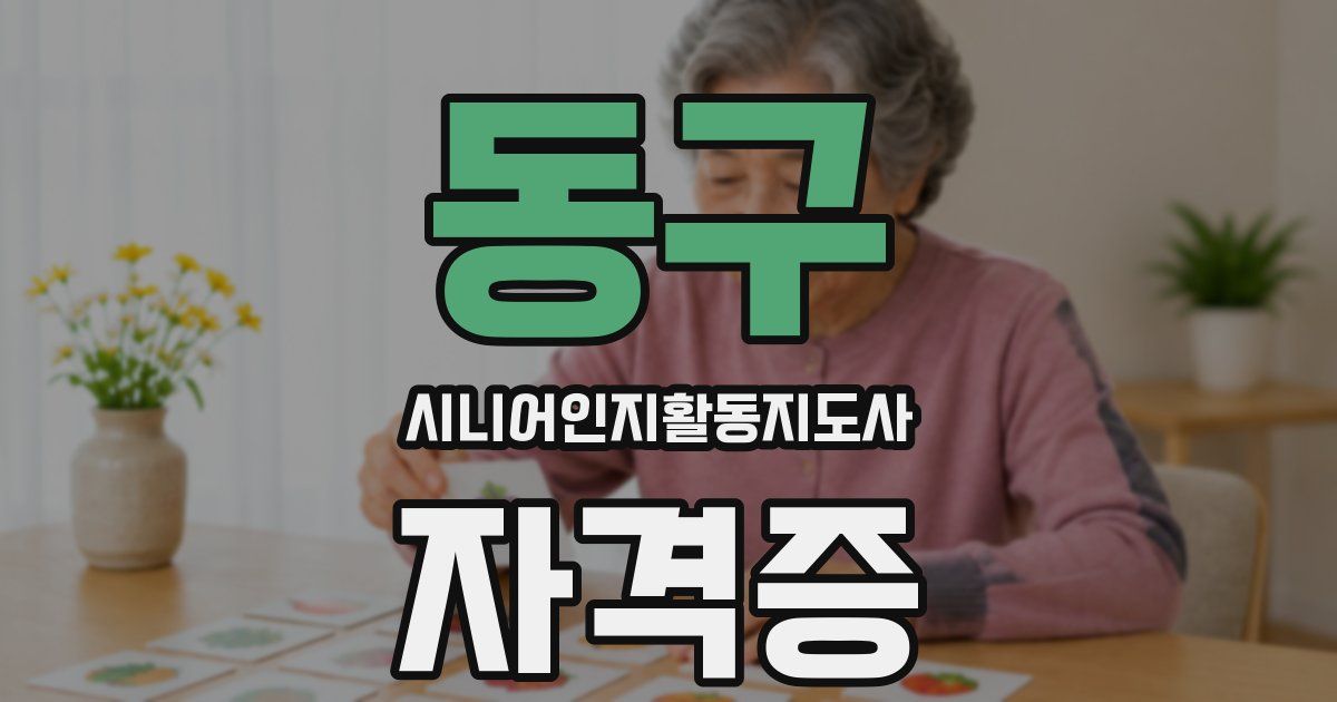 동구 시니어인지활동지도사 자격증