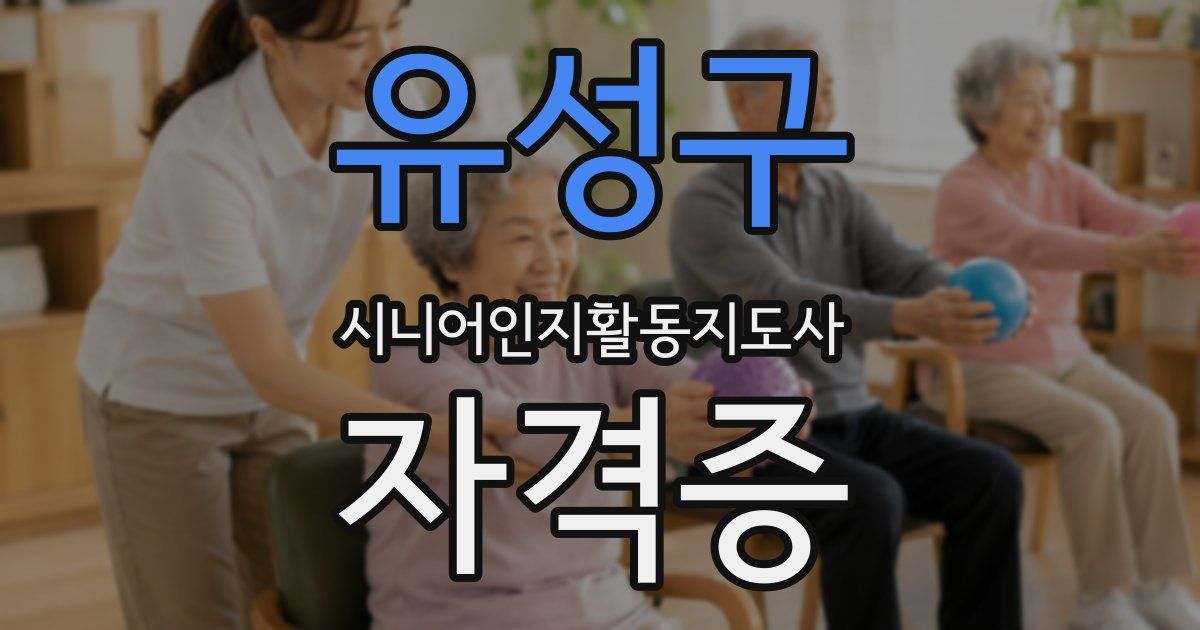 유성구 시니어인지활동지도사 자격증