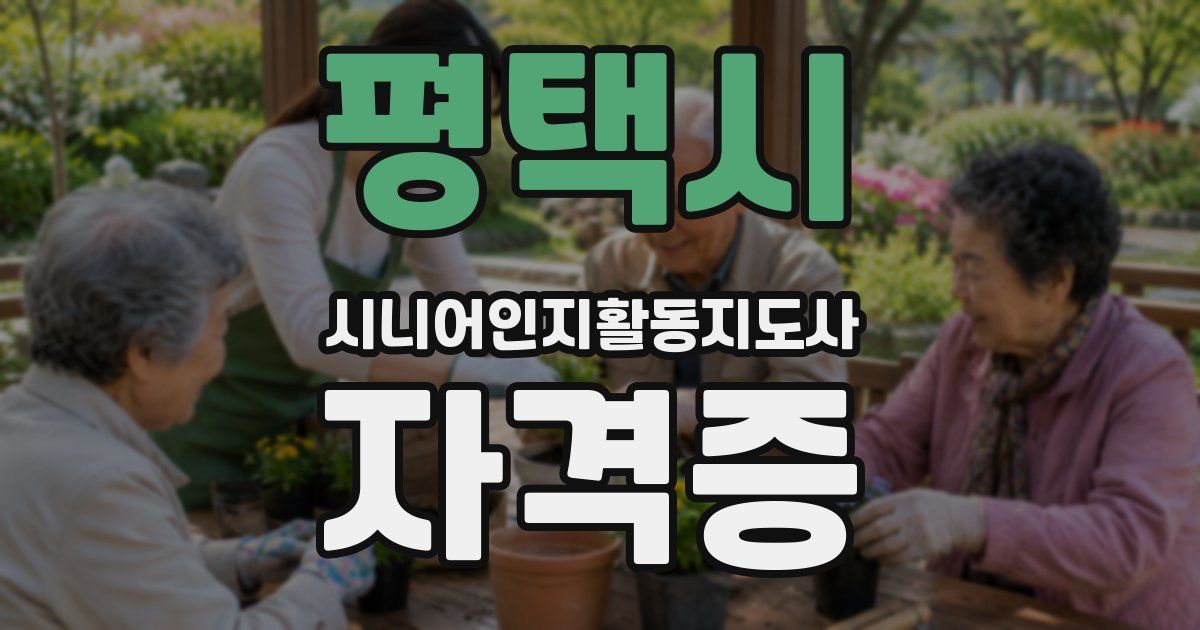 평택시 시니어인지활동지도사 자격증