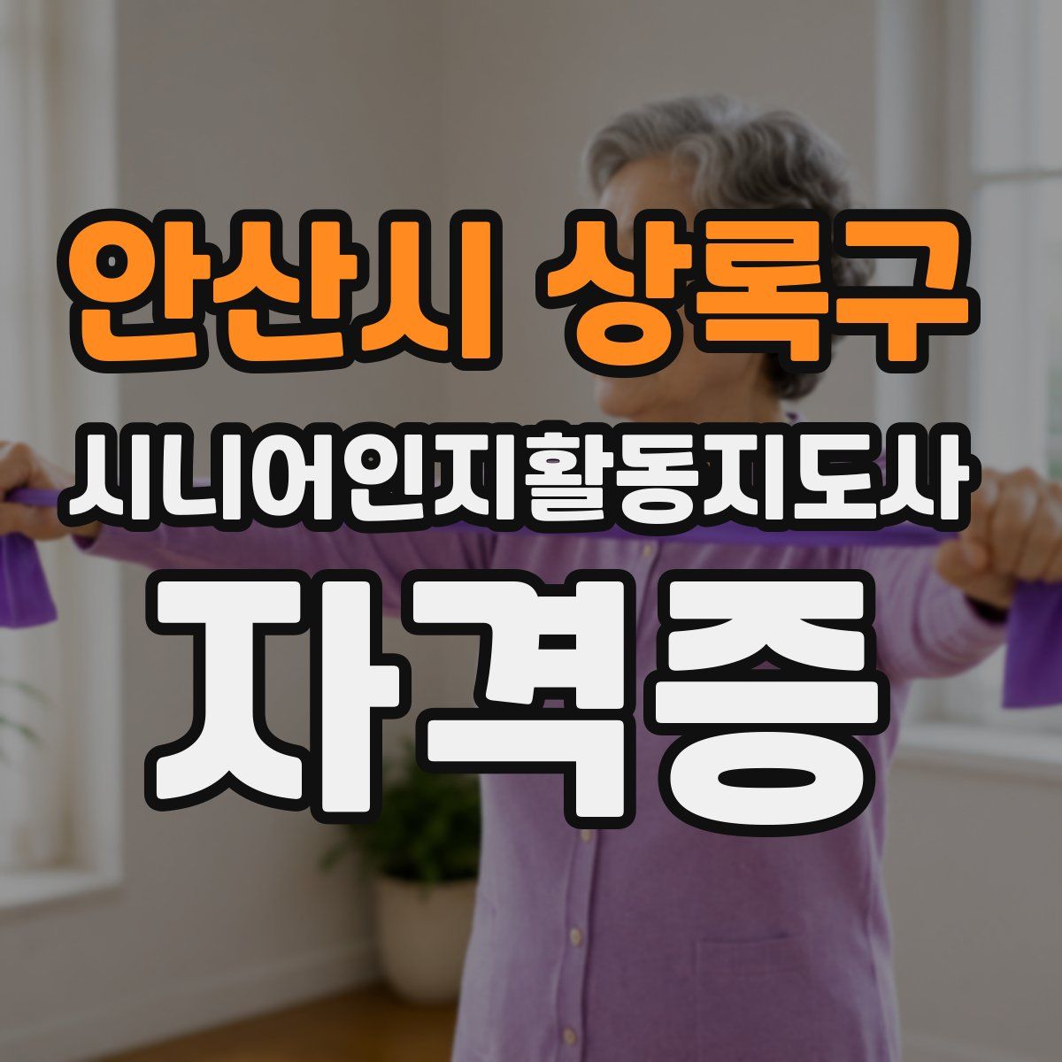 안산시 상록구 시니어인지활동지도사 자격증