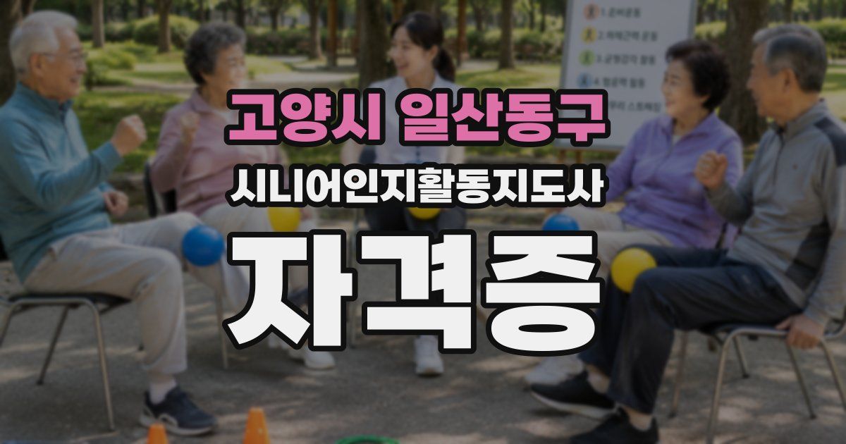 고양시 일산동구 시니어인지활동지도사 자격증