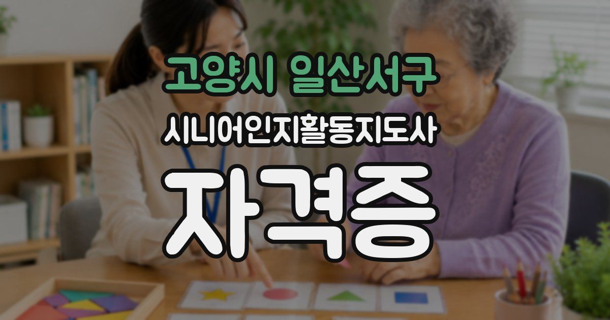 고양시 일산서구 시니어인지활동지도사 자격증