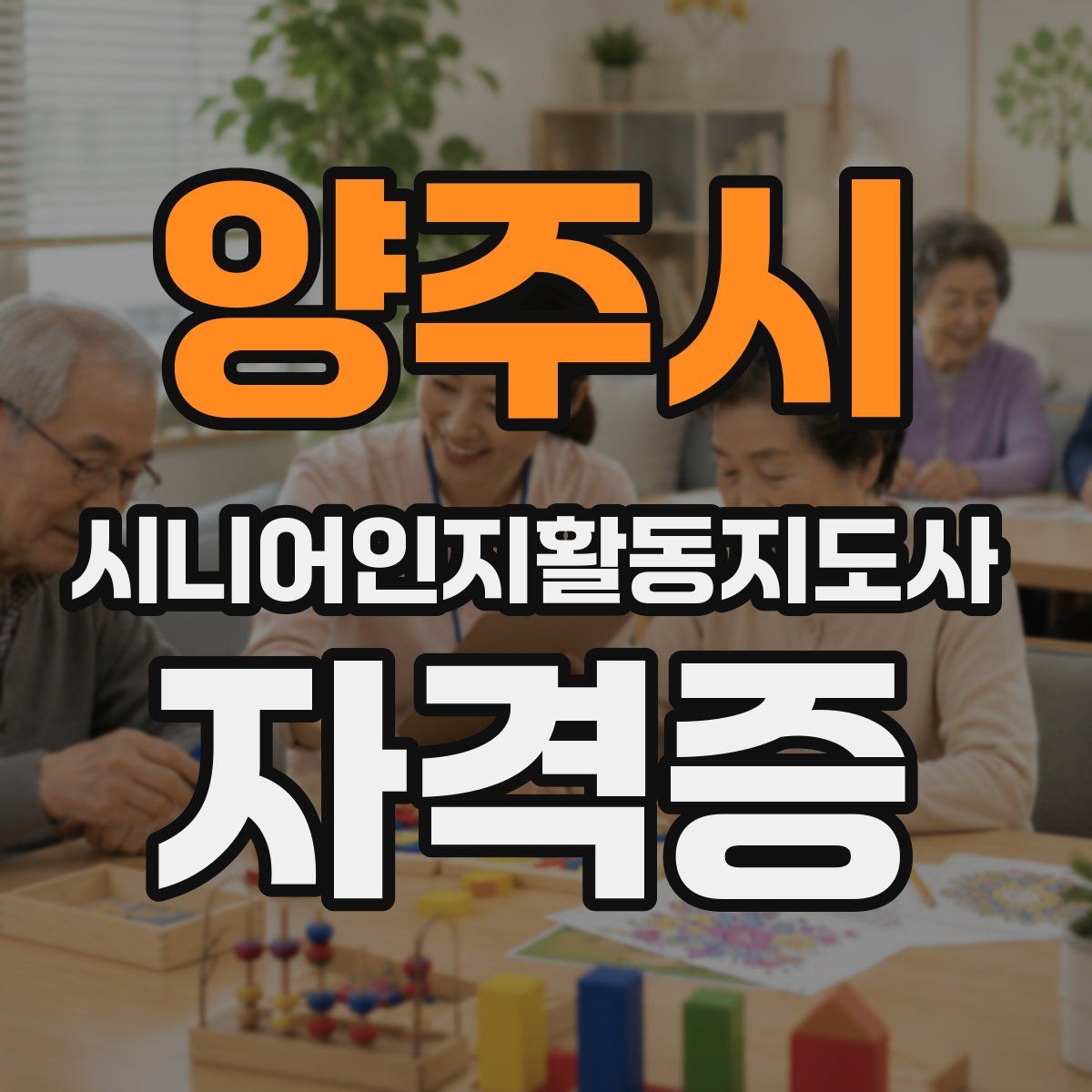 양주시 시니어인지활동지도사 자격증