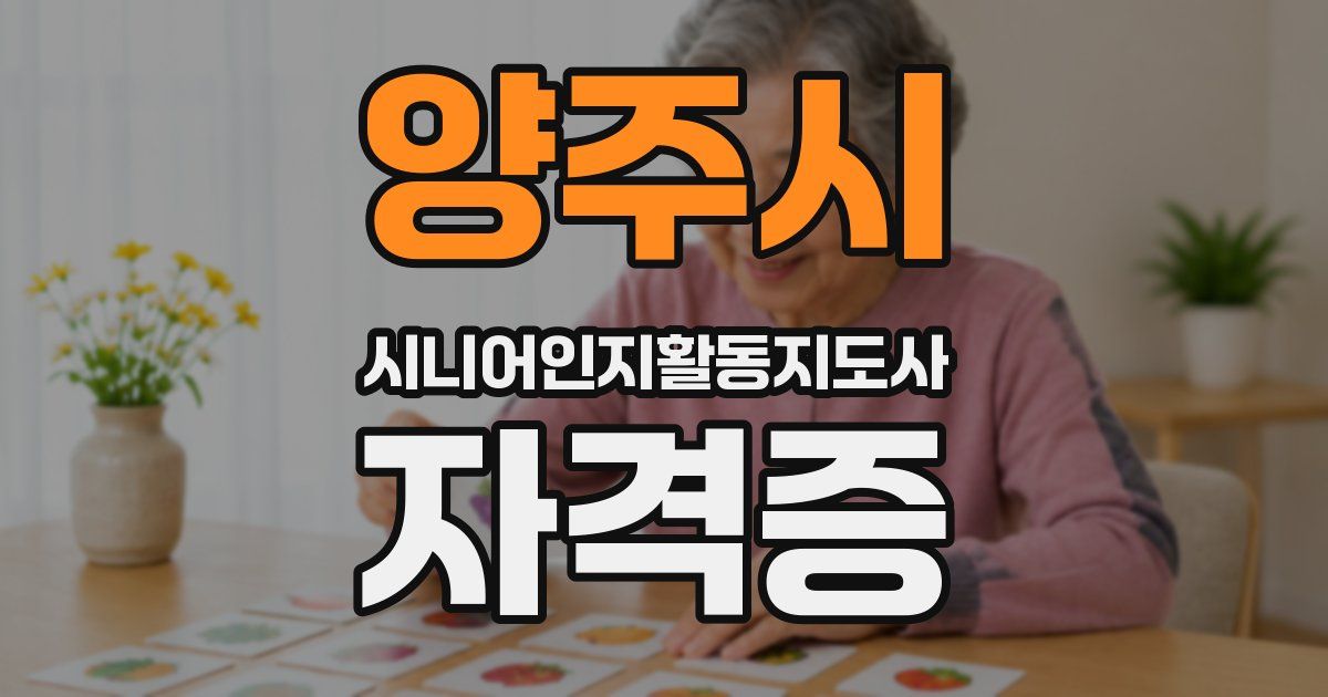 양주시 시니어인지활동지도사 자격증