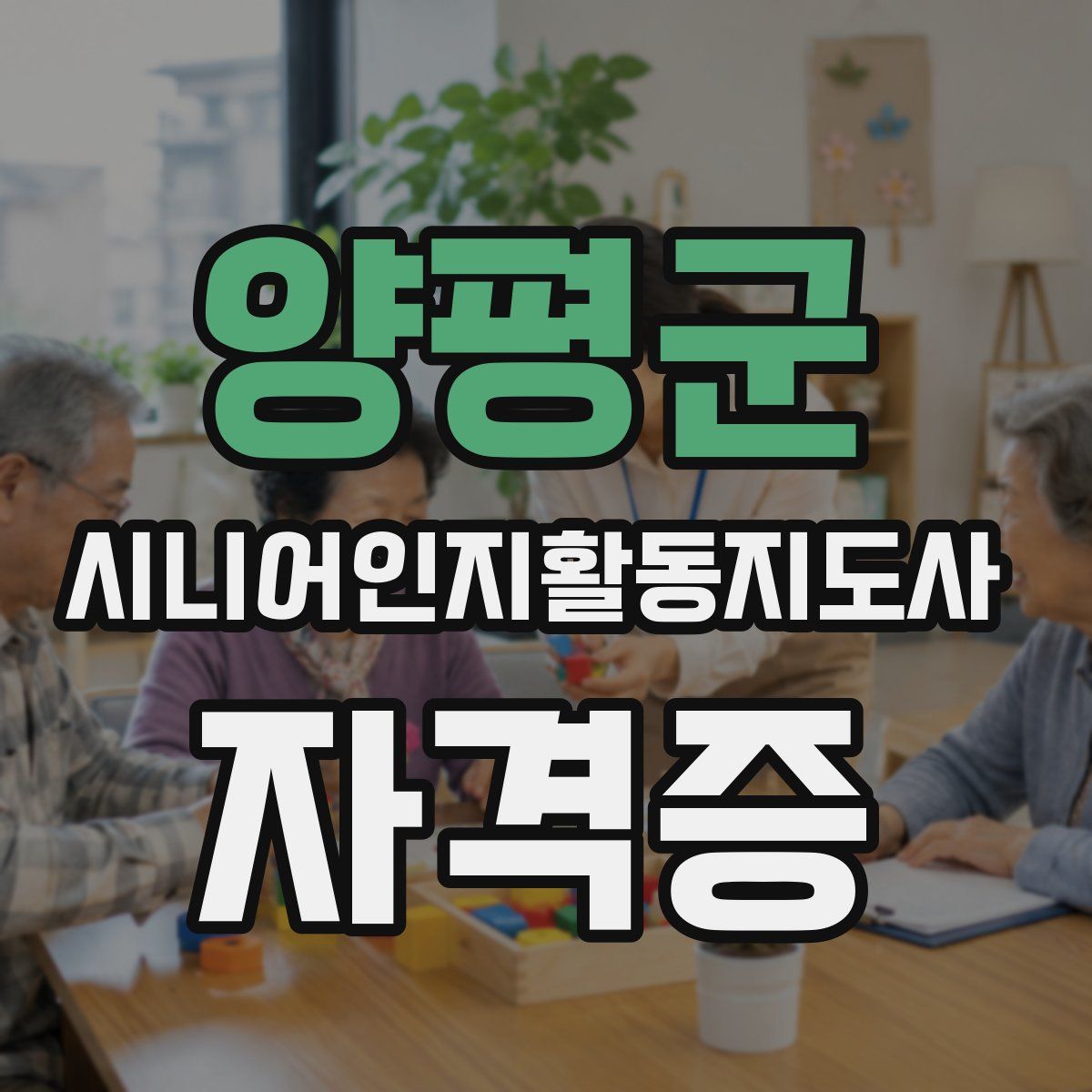 양평군 시니어인지활동지도사 자격증