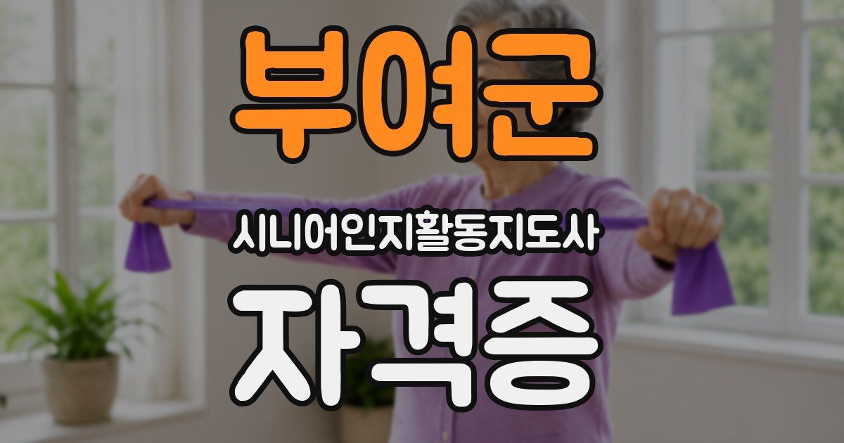 부여군 시니어인지활동지도사 자격증