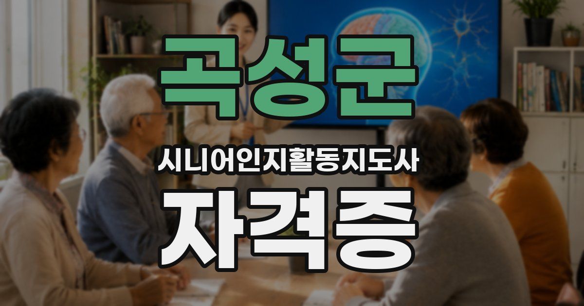 곡성군 시니어인지활동지도사 자격증