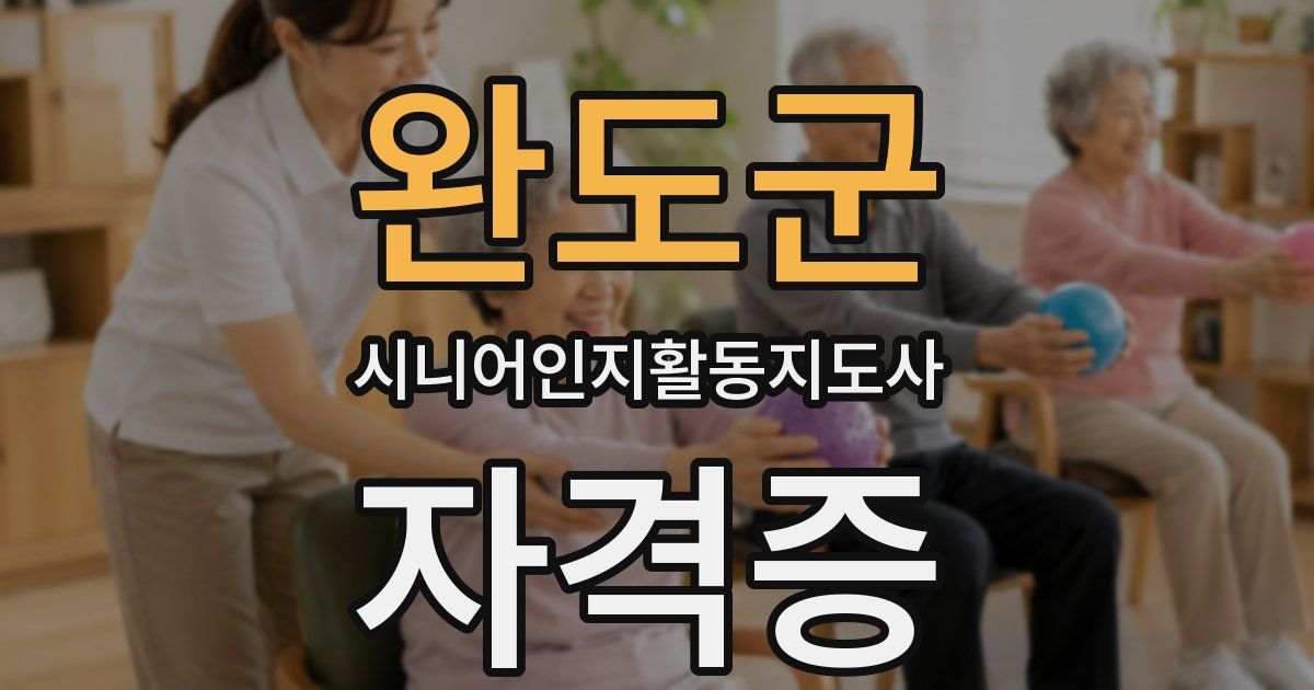 완도군 시니어인지활동지도사 자격증