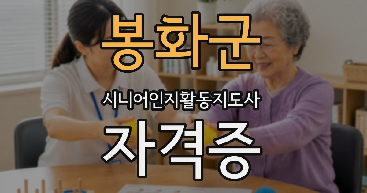 봉화군 시니어인지활동지도사 자격증