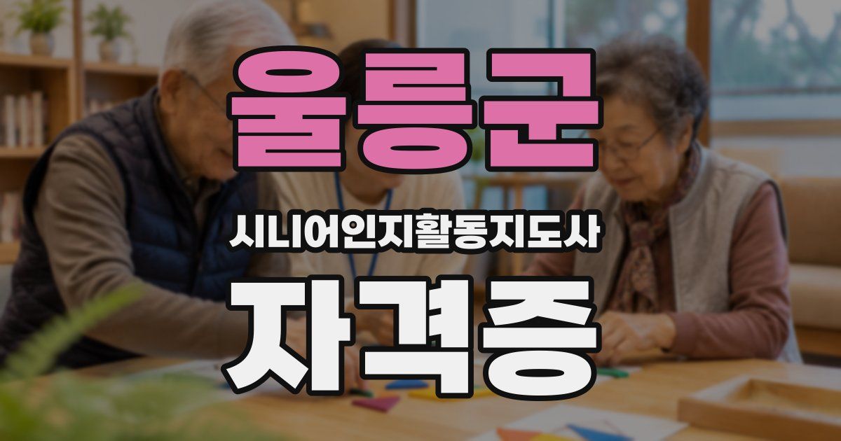 울릉군 시니어인지활동지도사 자격증