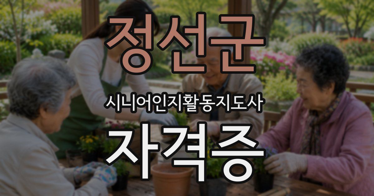 정선군 시니어인지활동지도사 자격증