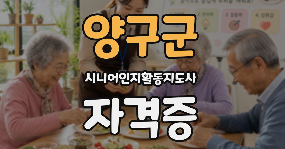 양구군 시니어인지활동지도사 자격증