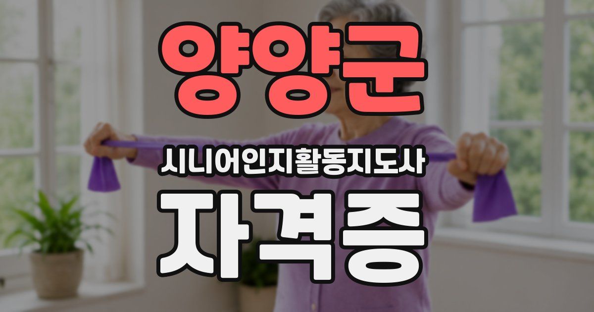 양양군 시니어인지활동지도사 자격증
