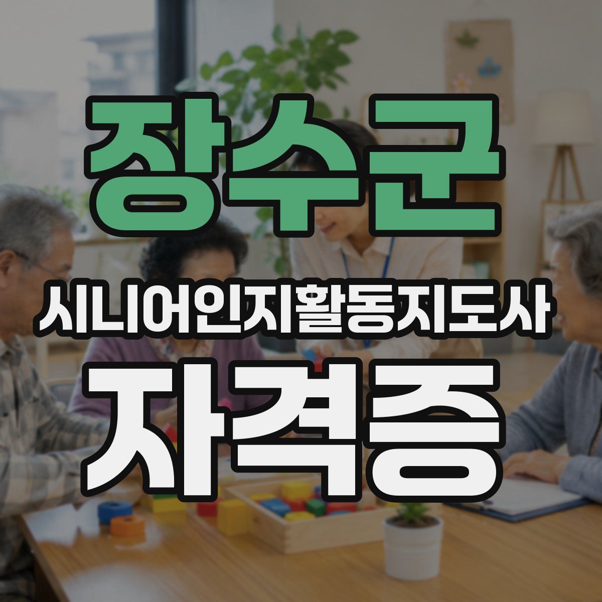 장수군 시니어인지활동지도사 자격증