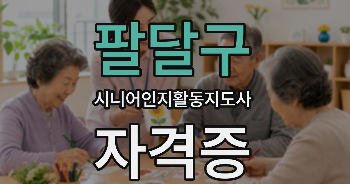 팔달구 시니어인지활동지도사 자격증