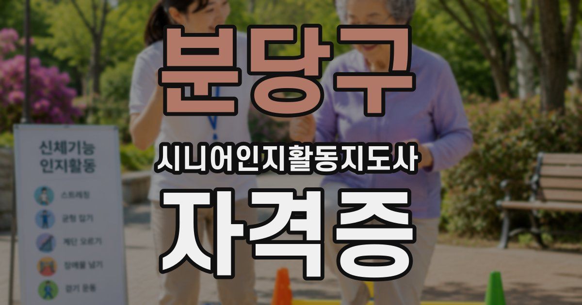 분당구 시니어인지활동지도사 자격증