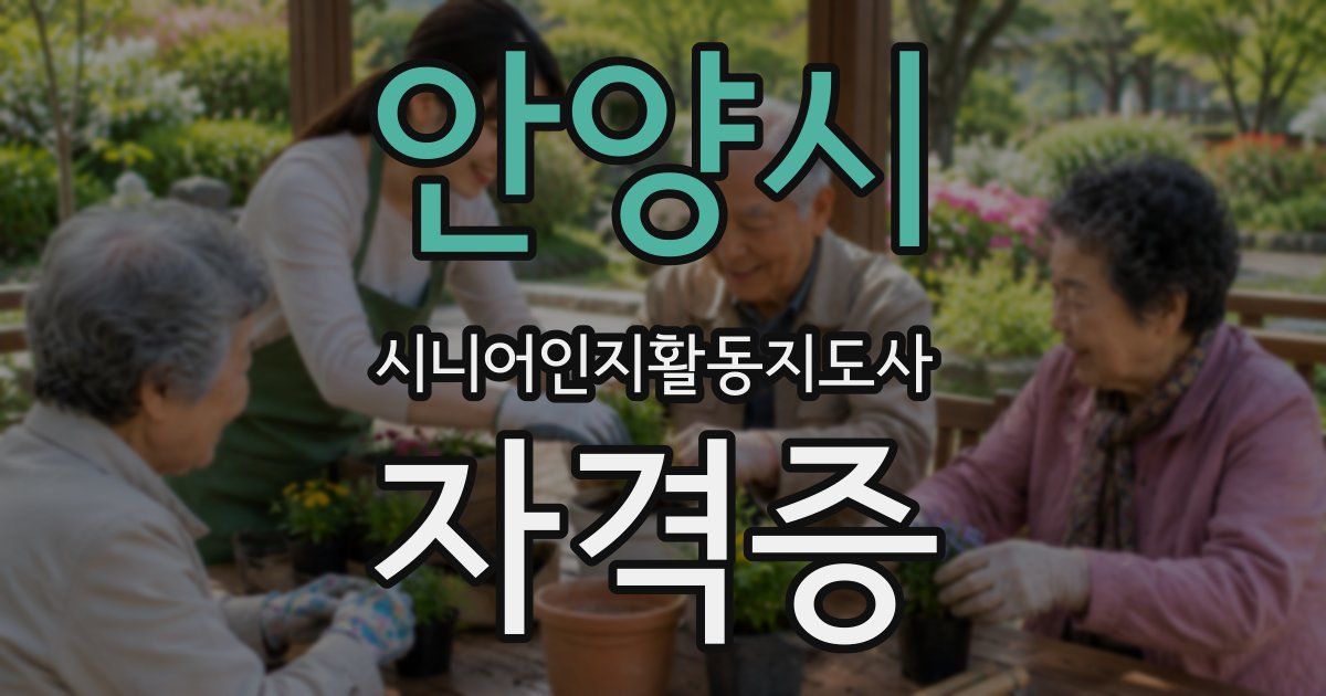 안양시 시니어인지활동지도사 자격증
