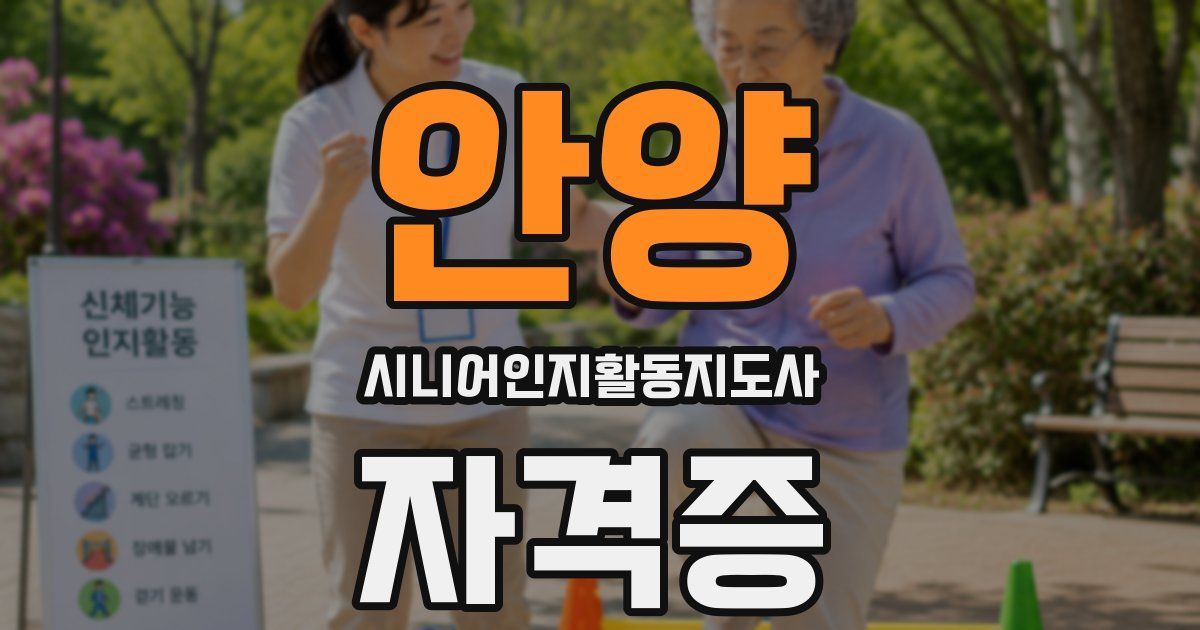 안양 시니어인지활동지도사 자격증